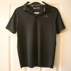Under Armour Youth Heat Gear Golf Shirt, Size Large, Black